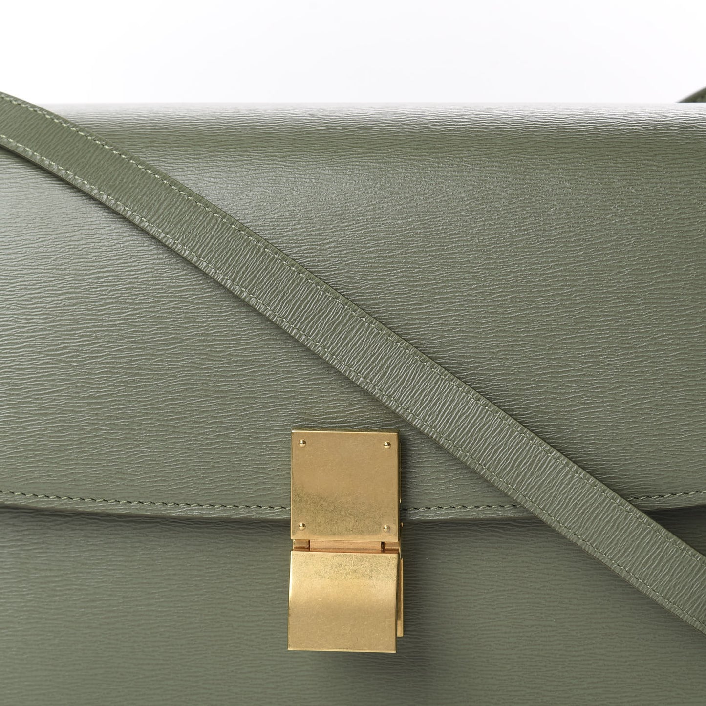 Liege Calfskin Medium Classic Box Flap Bag Light Khaki