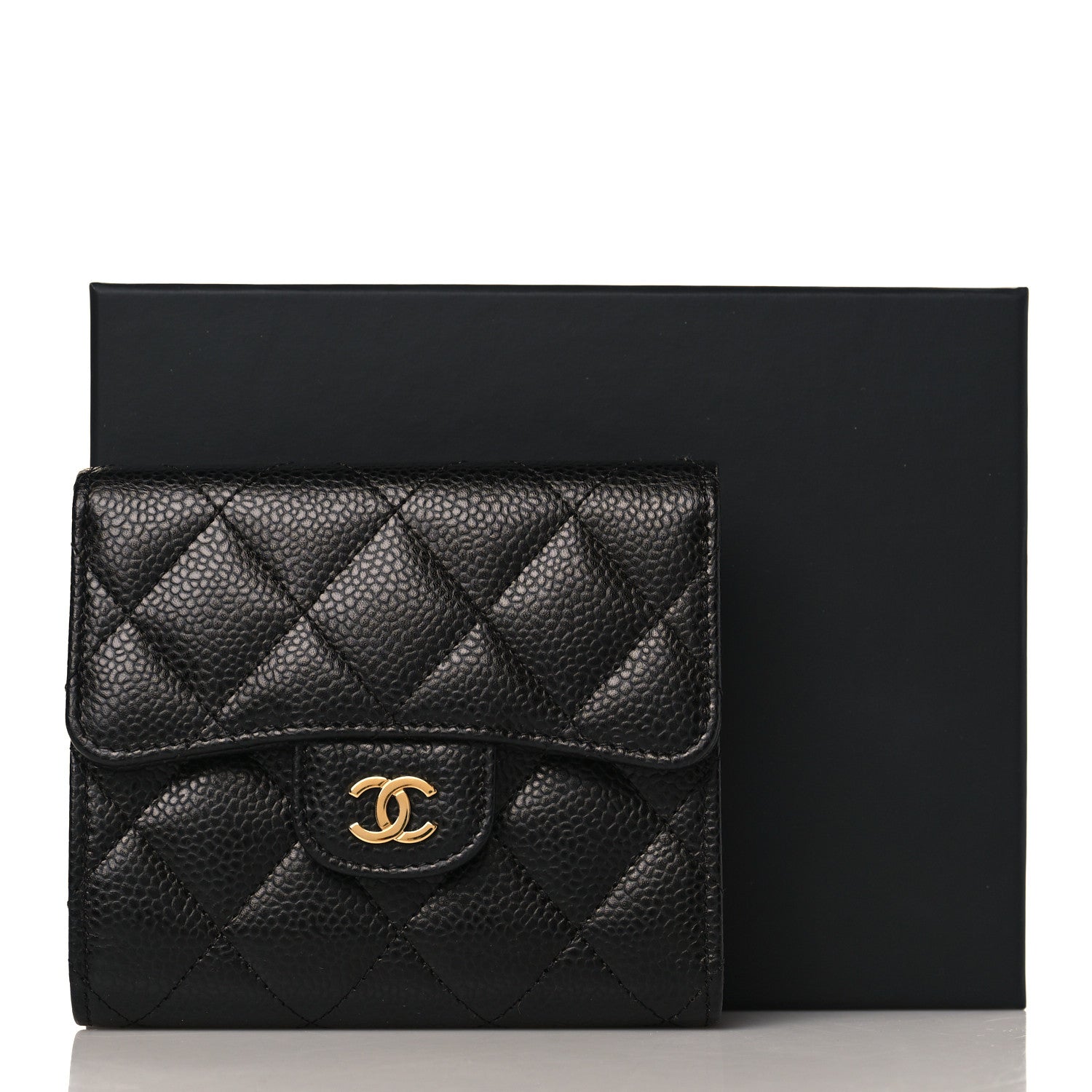 Chanel Caviar Quilted Compact Flap Wallet Black 9 of 9