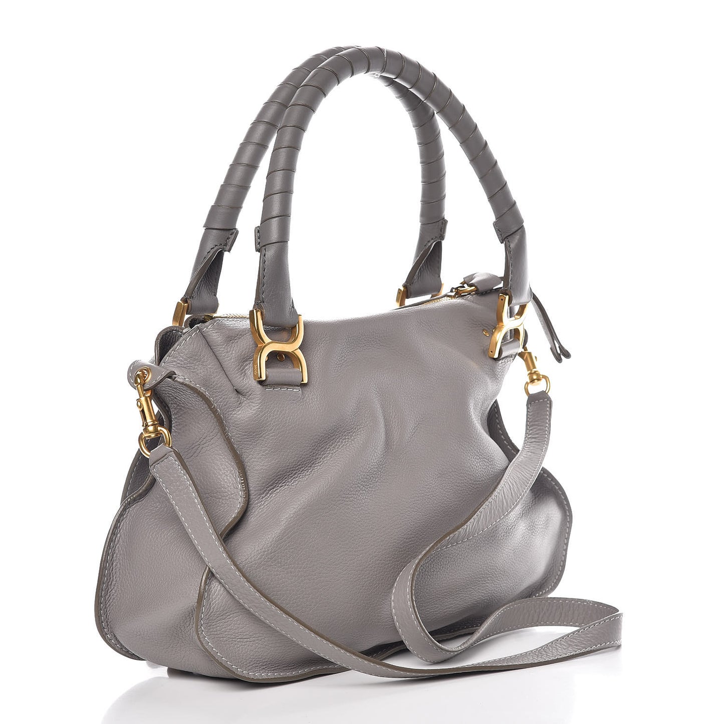 Calfskin Medium Marcie Satchel Cashmere Grey