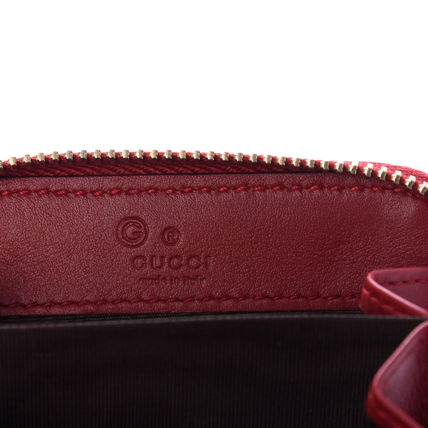 Microguccissima Zip Around Card Case Red