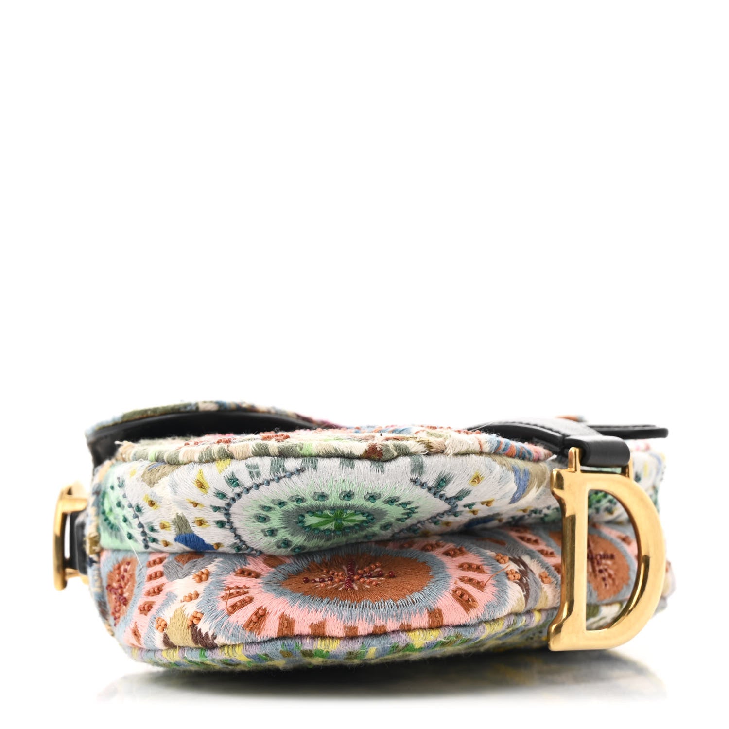 Christian Dior Canvas Embroidered Kaleidiorscopic Mini Saddle Bag Multicolor 4 of 10