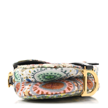 Christian Dior Canvas Embroidered Kaleidiorscopic Mini Saddle Bag Multicolor 4 of 10