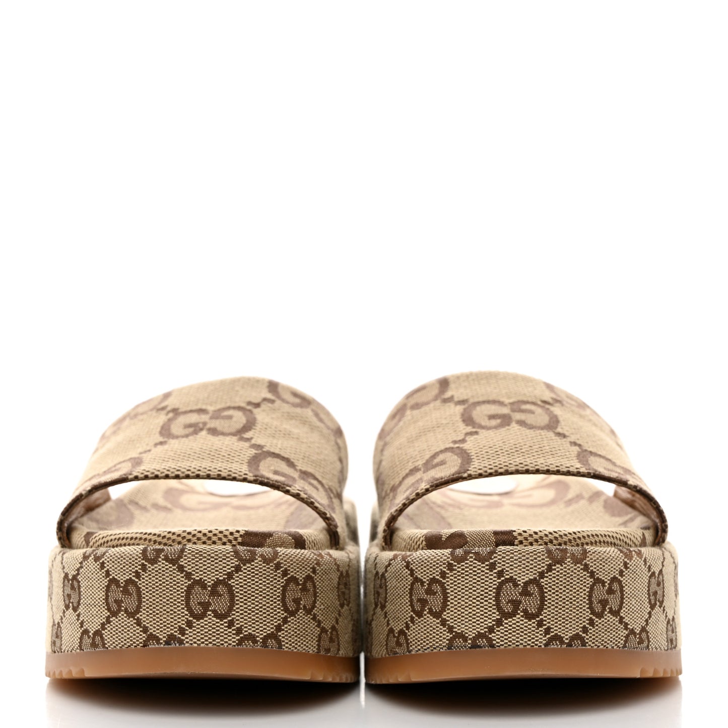 Monogram Jumbo GG Angelina Platform 55mm Slide Sandals 38 Beige