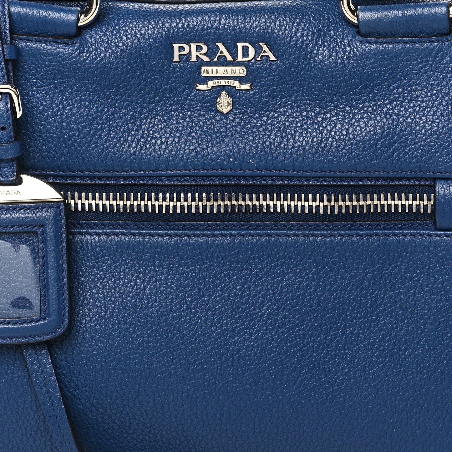 Vitello Daino Shopping Satchel Blue