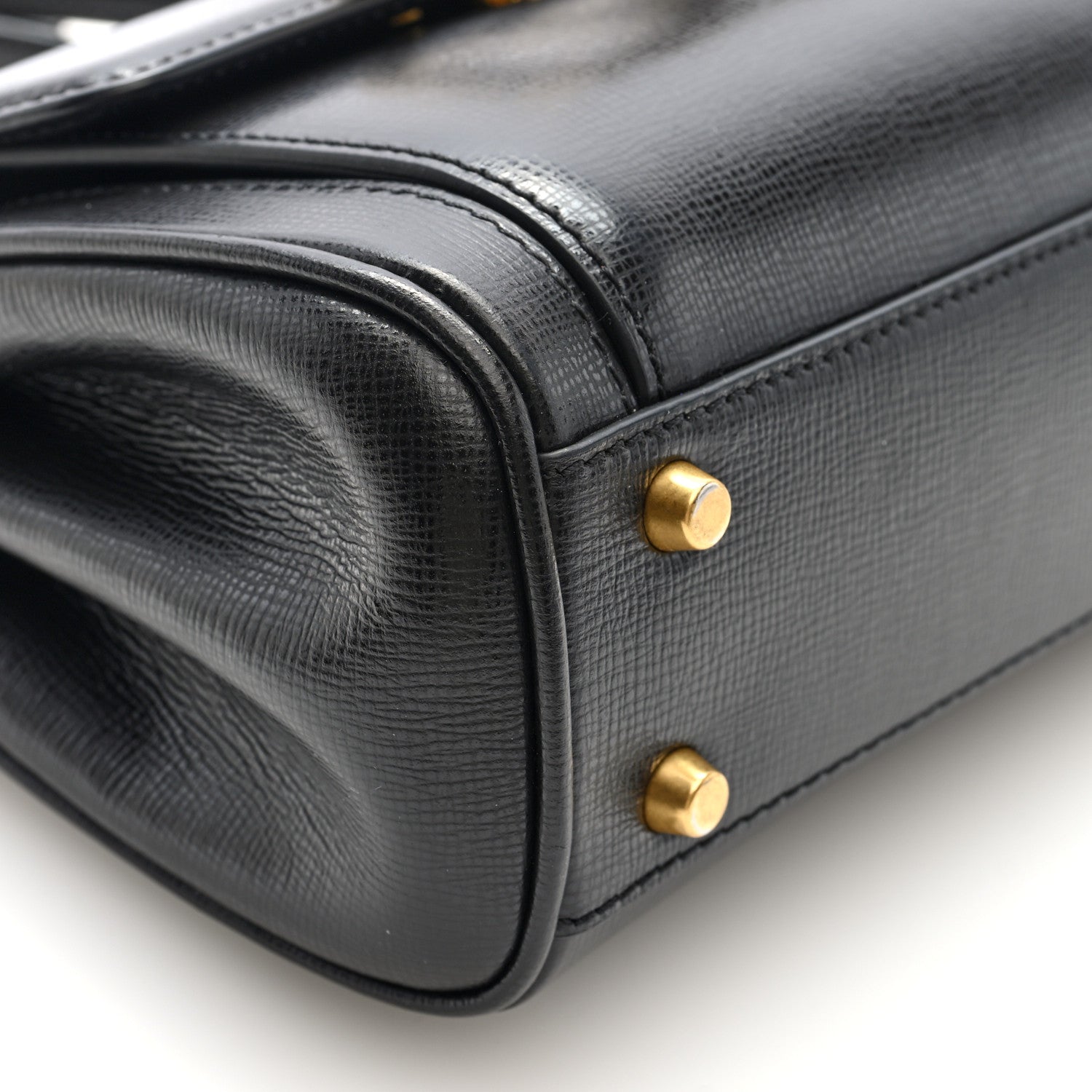 Valentino Garavani Grainy Calfskin Rockstud Alcove Top-Handle Bag Black 8 of 9