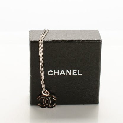 Chanel Enamel CC Necklace Black Silver 5 of 5
