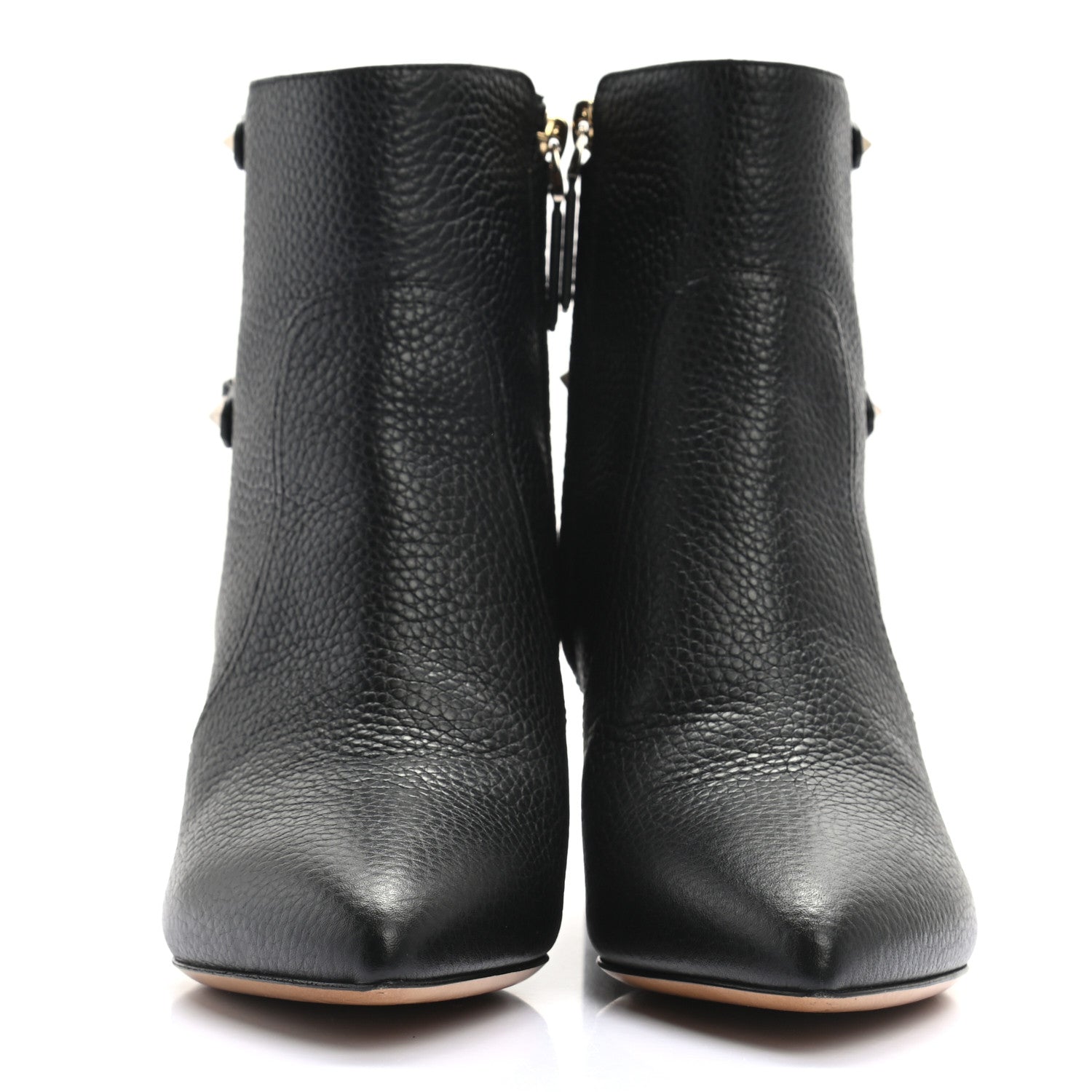 Valentino Garavani Pebbled Calfskin Rockstud 70mm Ankle Boots 37 Black 2 of 8