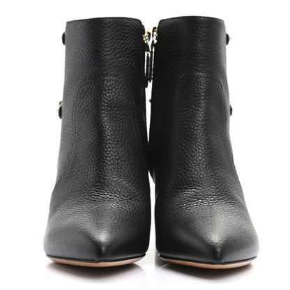 Valentino Garavani Pebbled Calfskin Rockstud 70mm Ankle Boots 37 Black 2 of 8