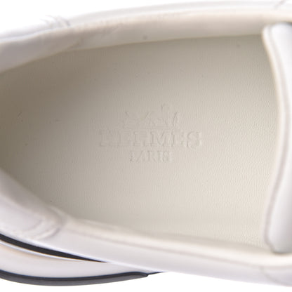 Hermes Calfskin Womens Trail Sneakers 37 White 7 of 9