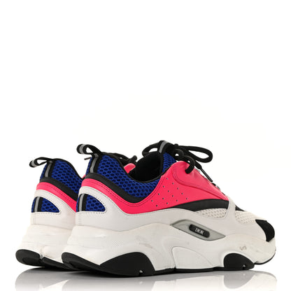 Christian Dior Technical Mesh Calfskin Mens B22 Sneakers 44 White Pink Blue 4 of 8
