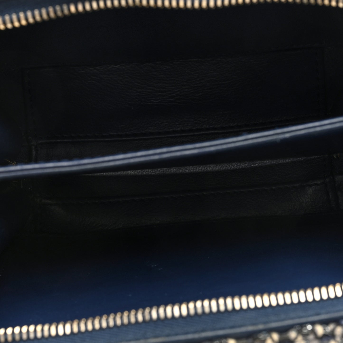 Tweed Snakeskin Quilted Small CC Filigree Vanity Case Navy Multicolor