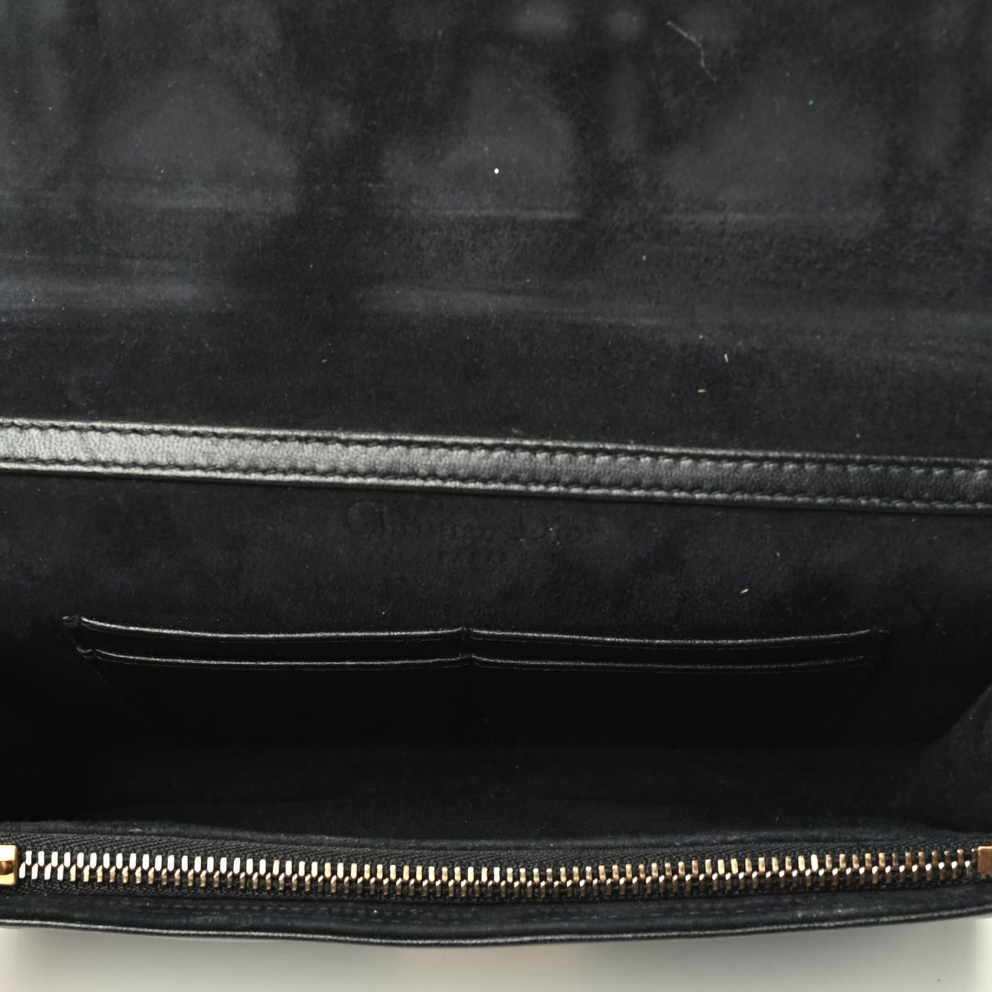 Lambskin Cannage Dioraddict Wallet on Chain Clutch Black