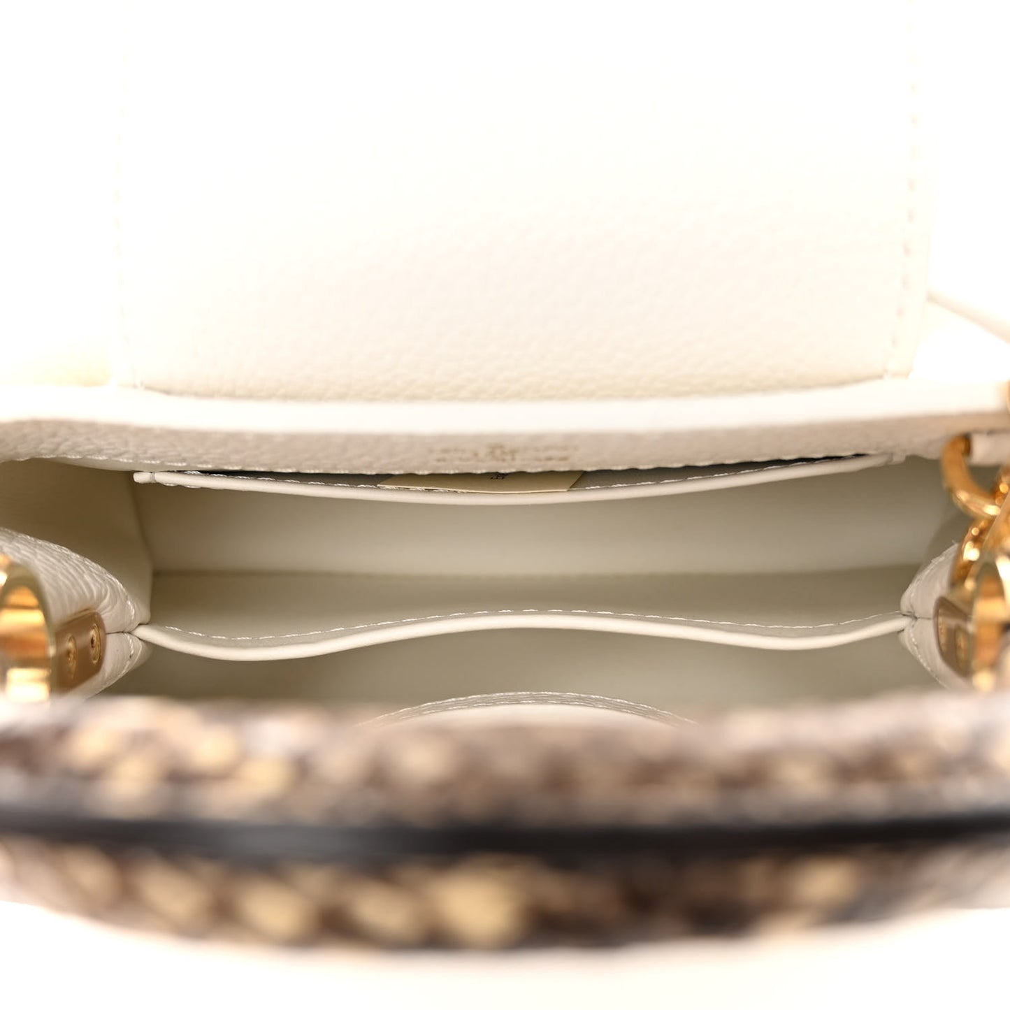Taurillon Snakeskin Mini Capucines White