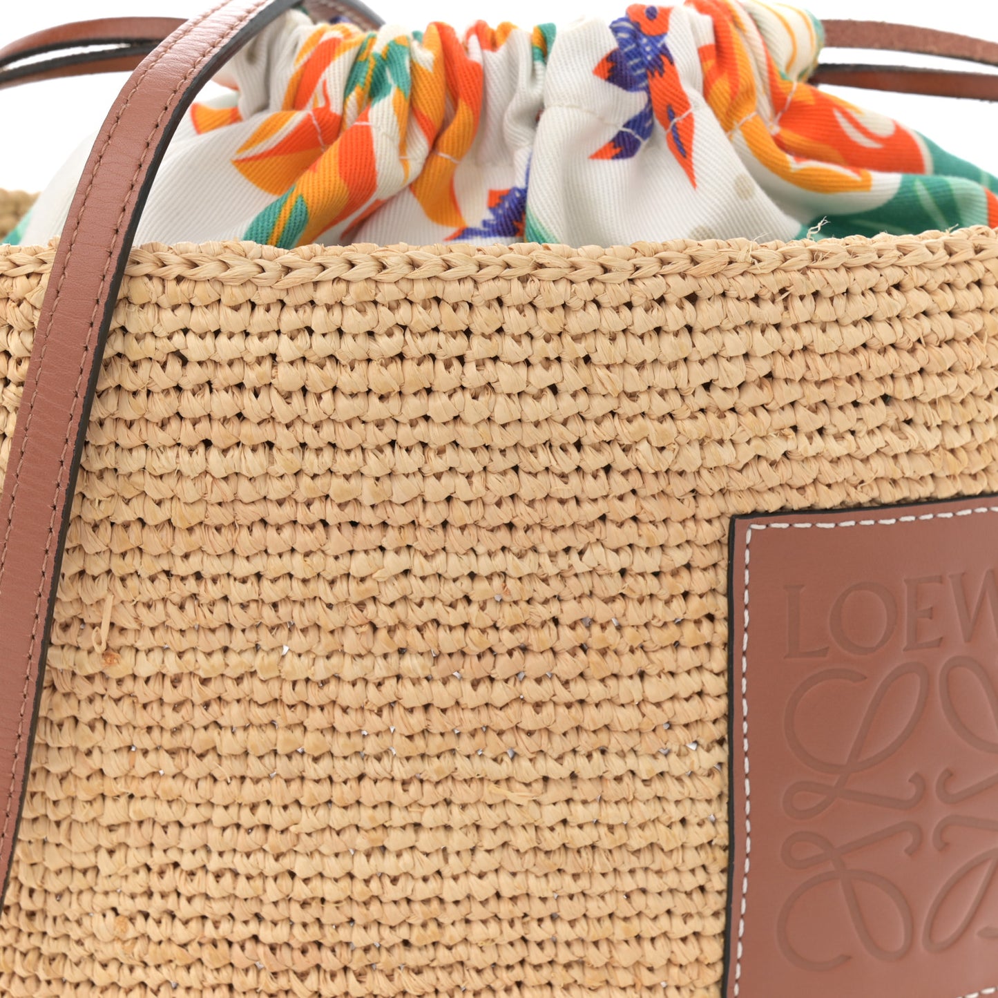 Calfskin Raffia Parrot Paulas Ibiza Pochette Bag Natural Tan