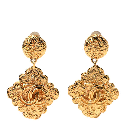Chanel CC Drop Clip On Earrings Gold 1 of 6