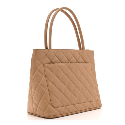 Chanel Caviar Quilted Medallion Tote Beige 3 of 10