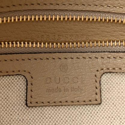 Gucci GG Supreme Monogram Textured Dollar Calfskin Web Small Jackie 1961 Hobo Beige Mystic White Oatmeal 6 of 11