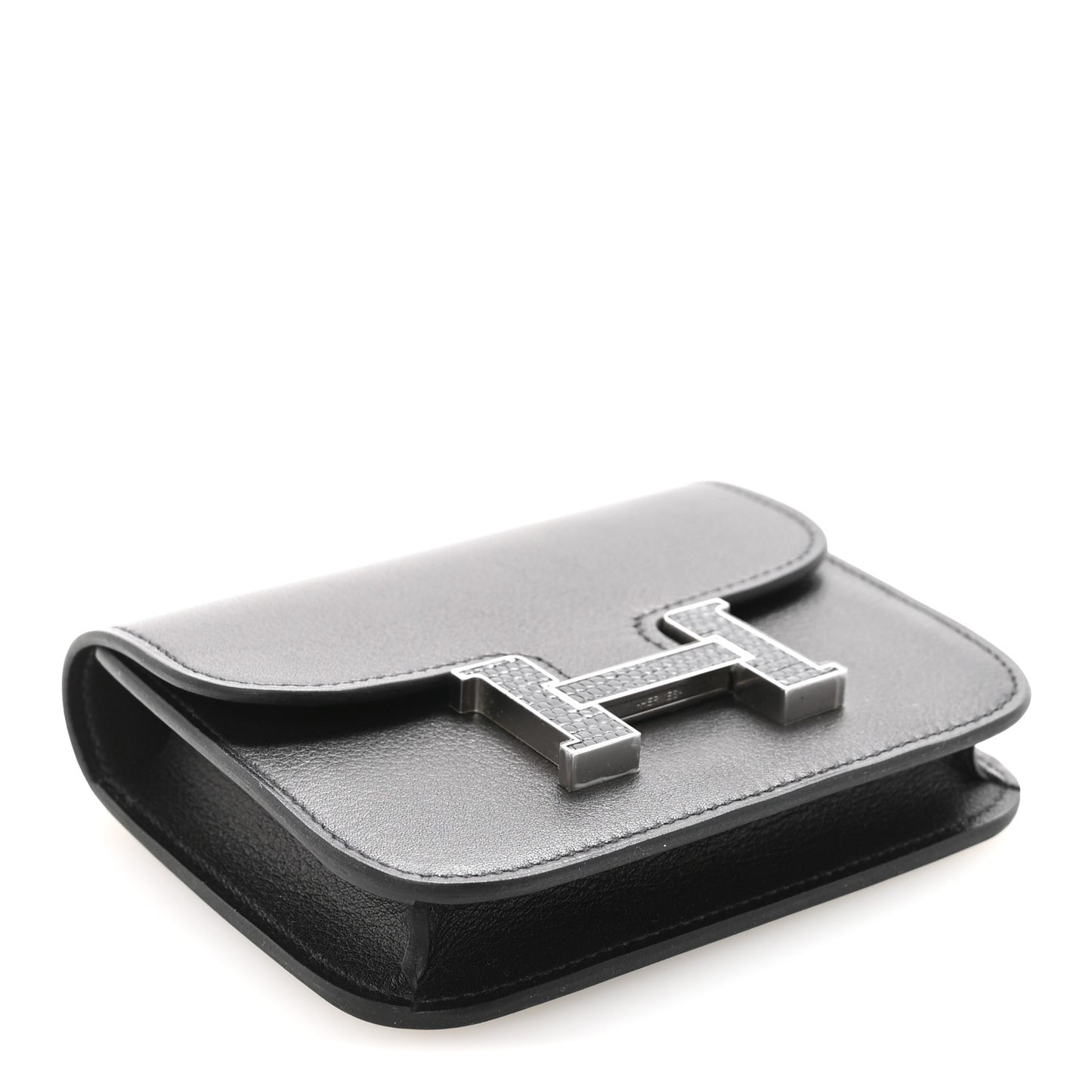 Evergrain Lizard Constance Slim Wallet Black