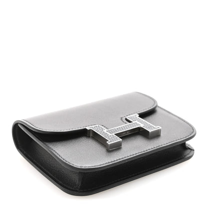 Hermes Evergrain Lizard Constance Slim Wallet Black 5 of 8