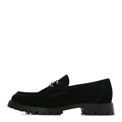 Gucci Suede Mens Horsebit Loafers 7.5 Black 1 of 8