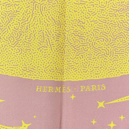 Hermes Silk Double Face Clair De Lune Scarf 90 Vieux Rose Jaune 2 of 11