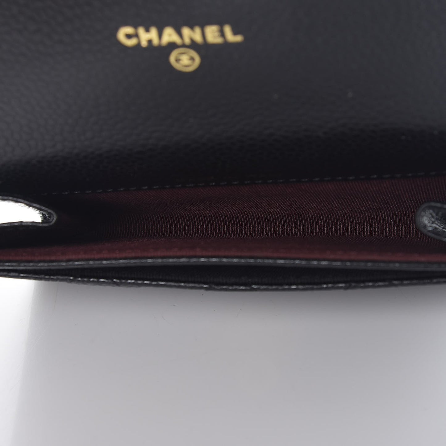 Caviar Quilted Flap Card Holder Black