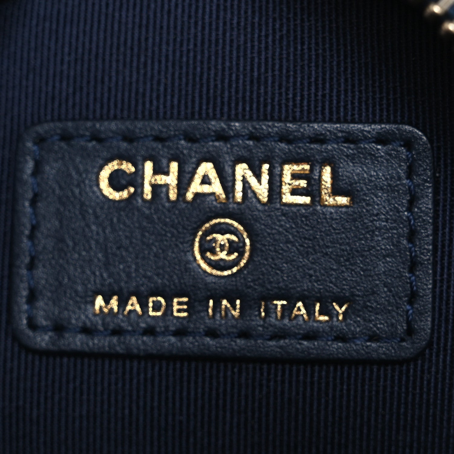 Chanel Caviar Quilted Round Clutch With Chain Navy 6 of 11