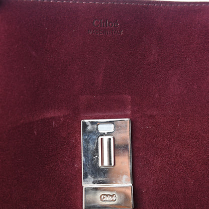 Chloe Suede Smooth Calfskin Drew Shoulder Bag Dark Purple 8 of 13