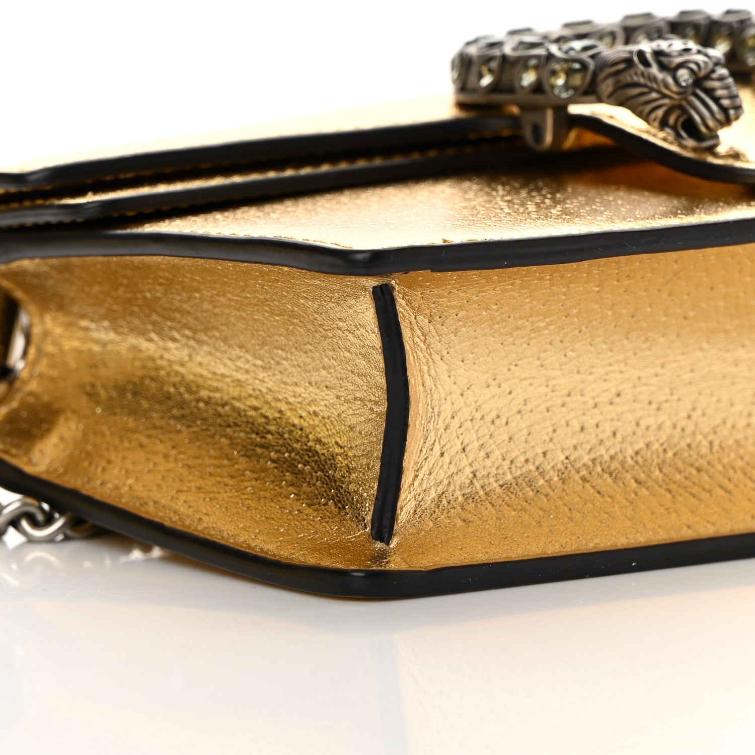 Gucci Metallic Calfskin Super Mini Dionysus Shoulder Bag Gold 8 of 10