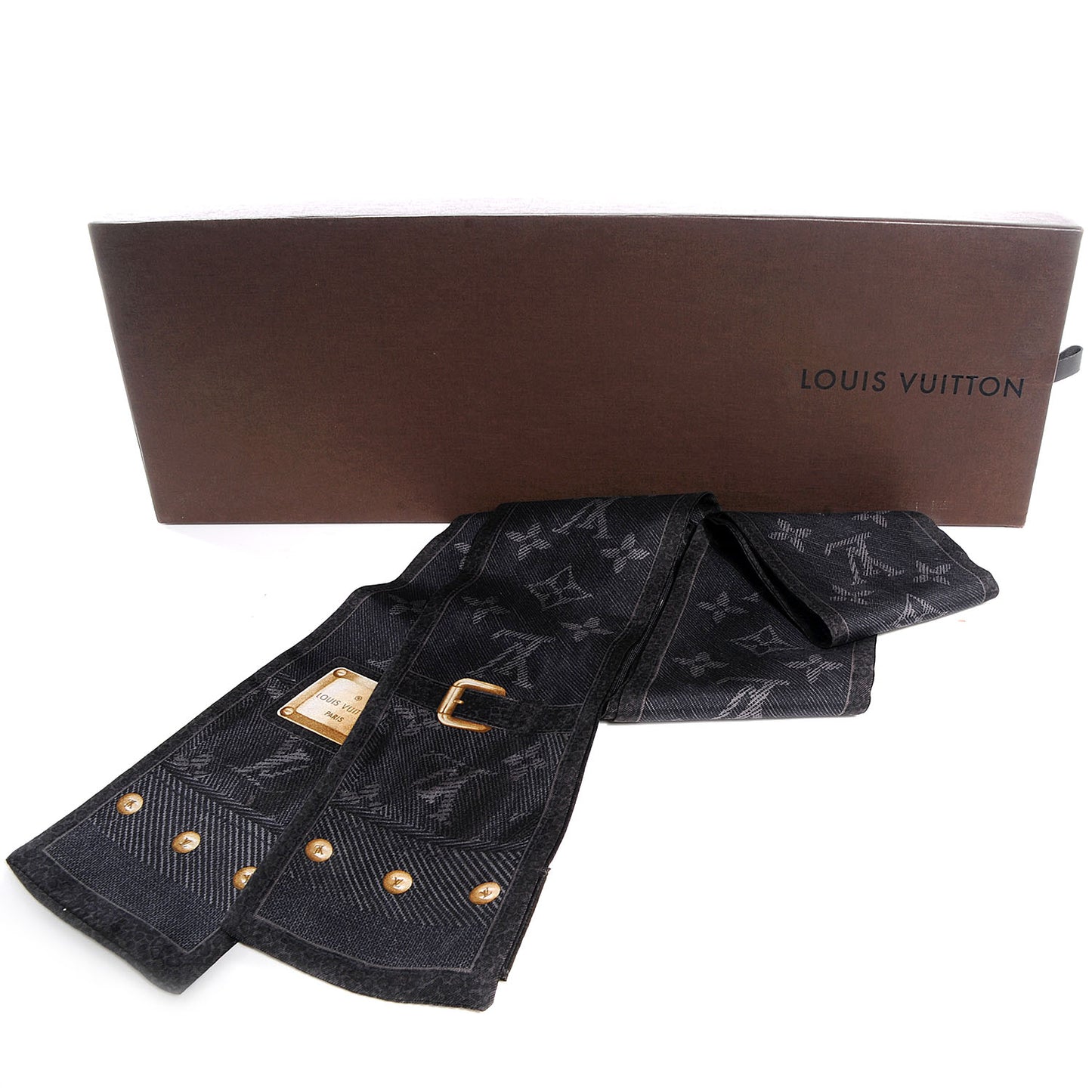 Silk Monogram New Denim Bandeau Black