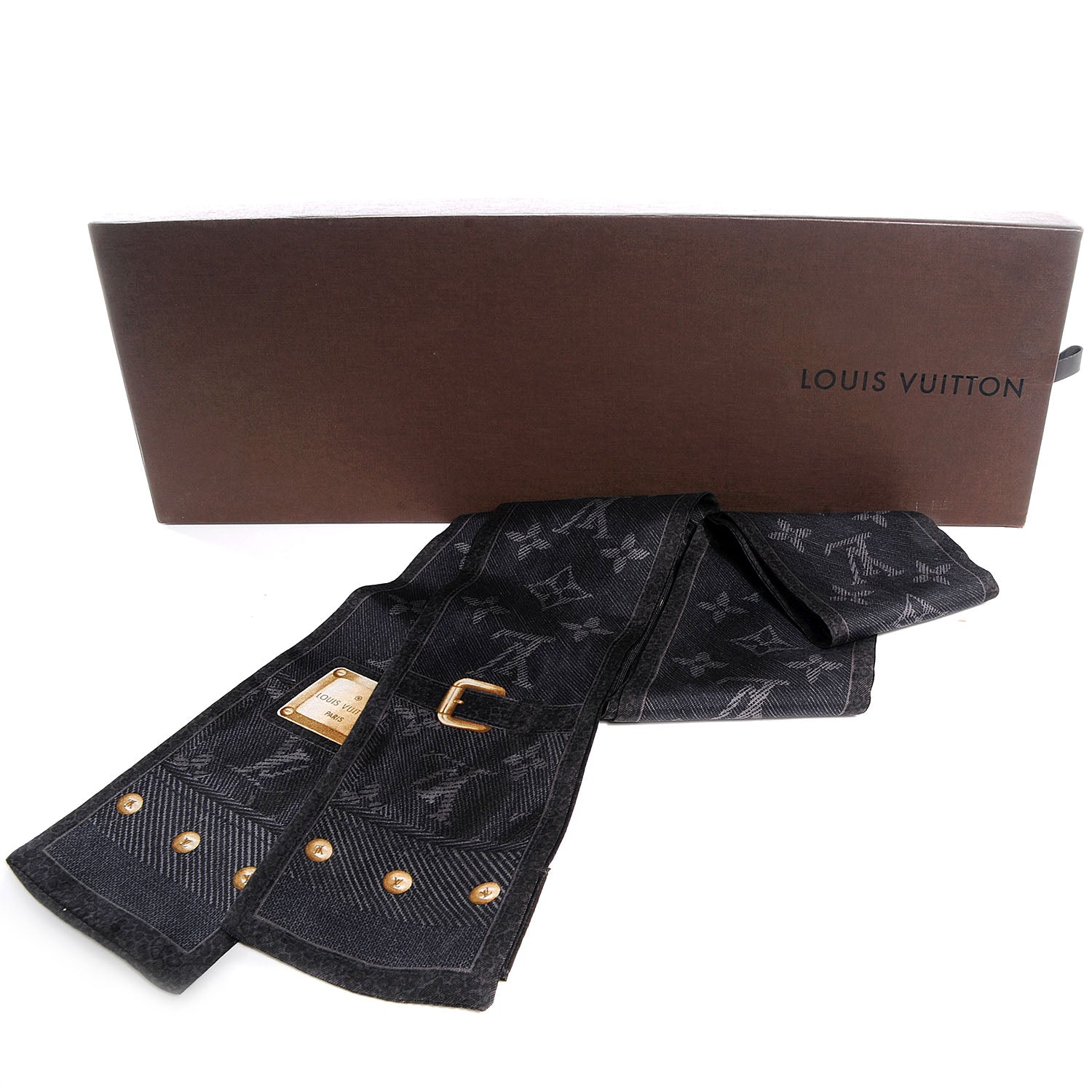 Louis Vuitton Silk Monogram New Denim Bandeau Black 3 of 6