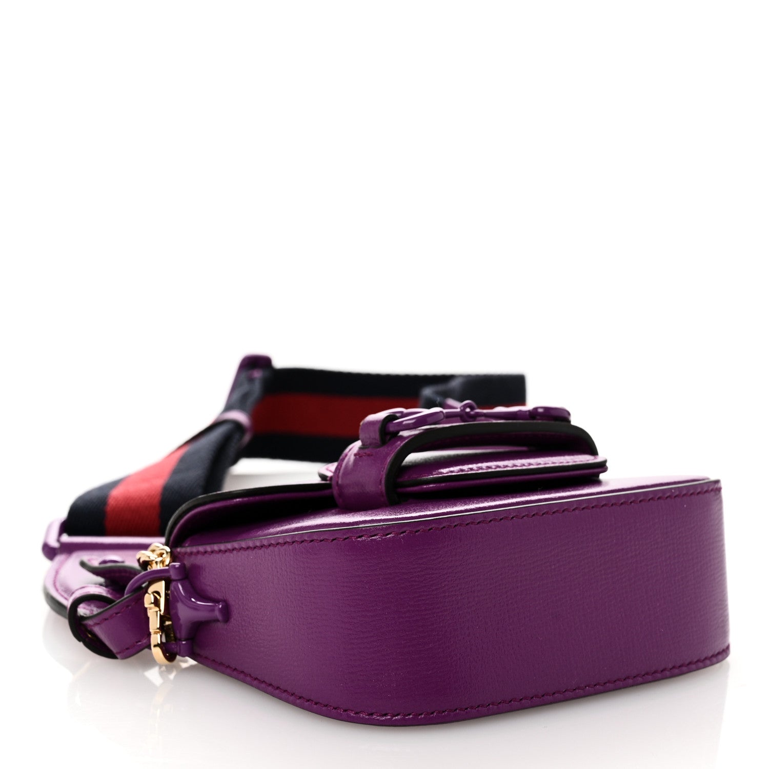 Gucci Azalea Calfskin Web Monochrome Horsebit 1955 Wallet On Strap Purple 4 of 10