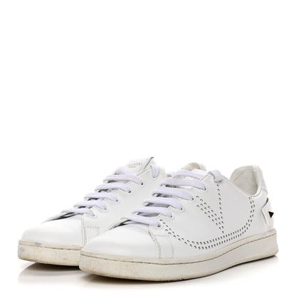 Valentino Garavani Calfskin Womens Backnet Sneakers 37.5 White 3 of 20