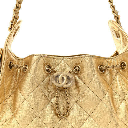 Chanel Metallic Caviar Quilted Mini Chanel 25 Handbag Gold 8 of 11