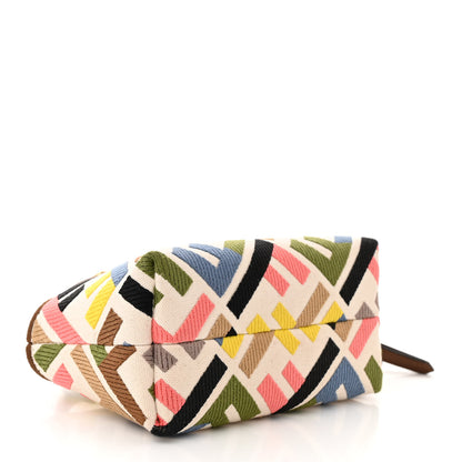 Fendi Canvas Vitello FF Multicolor Embroidered Mini By The Way Top Handle Boston Bag Multicolor 3 of 10