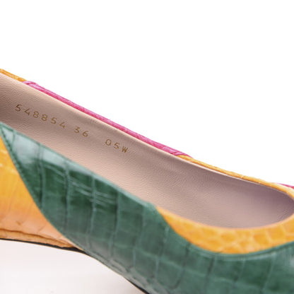 Gucci Snakeskin Crystal Double G Pumps 36 Pink 8 of 9