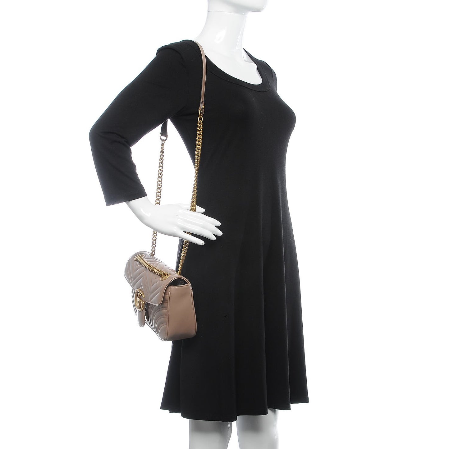 Calfskin Matelasse Small GG Marmont Shoulder Bag Porcelain Rose