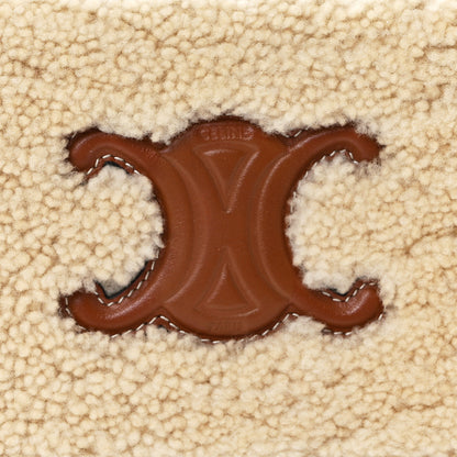 Celine Shearling Calfskin Cuir Triomphe Mini Camera Shoulder Bag Natural Tan 8 of 11