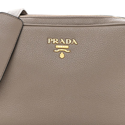 Prada Vitello Daino Medium Double Zip Shoulder Bag Argilla 8 of 11