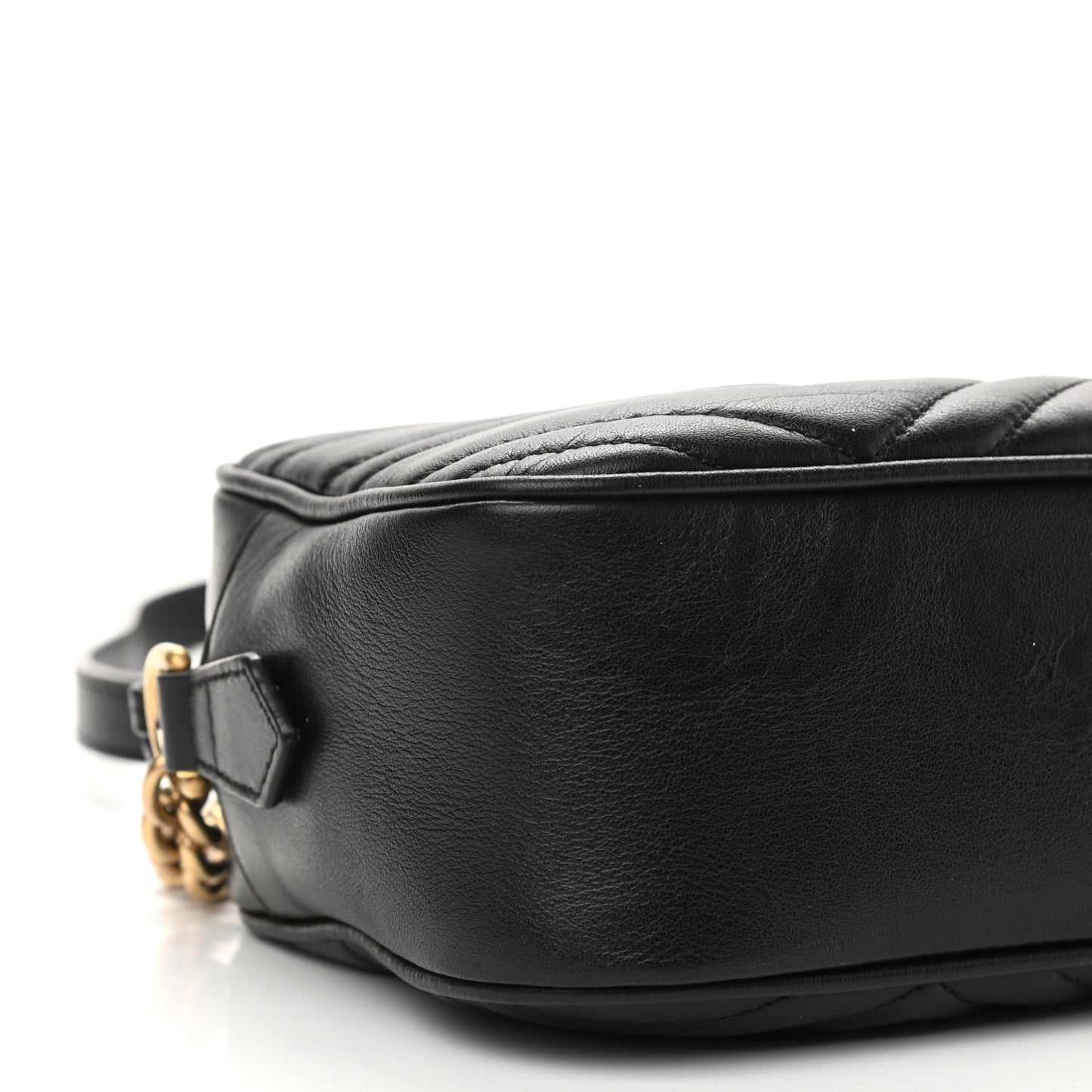 Calfskin Matelasse Small GG Marmont Chain Shoulder Bag Black