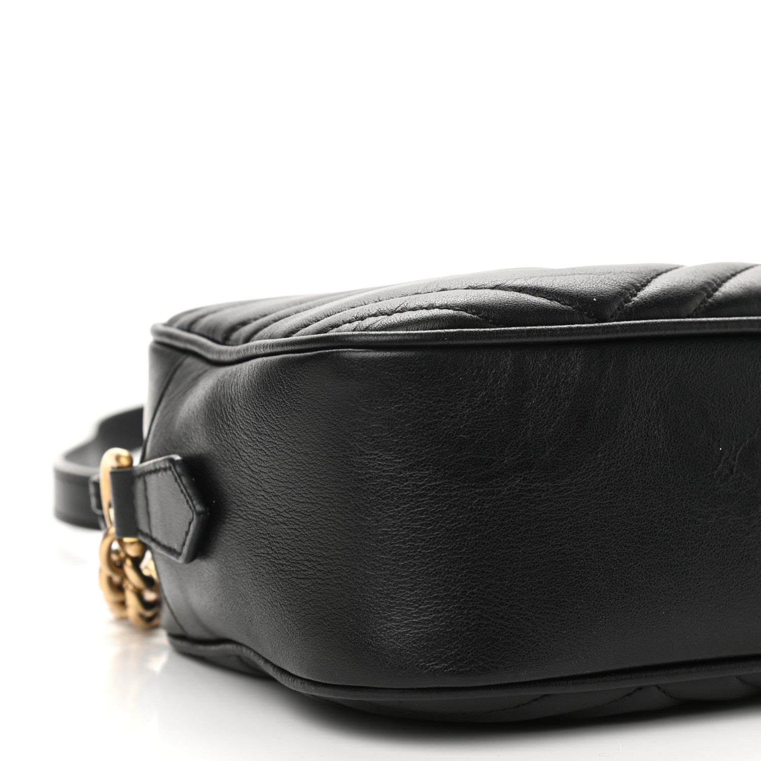 Gucci Calfskin Matelasse Small GG Marmont Chain Shoulder Bag Black 9 of 11