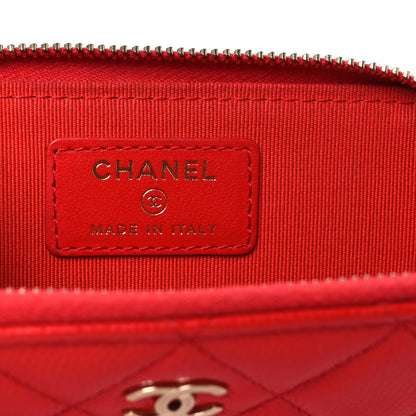 Chanel Caviar Quilted Zipped Key Holder Case Red 6 of 11