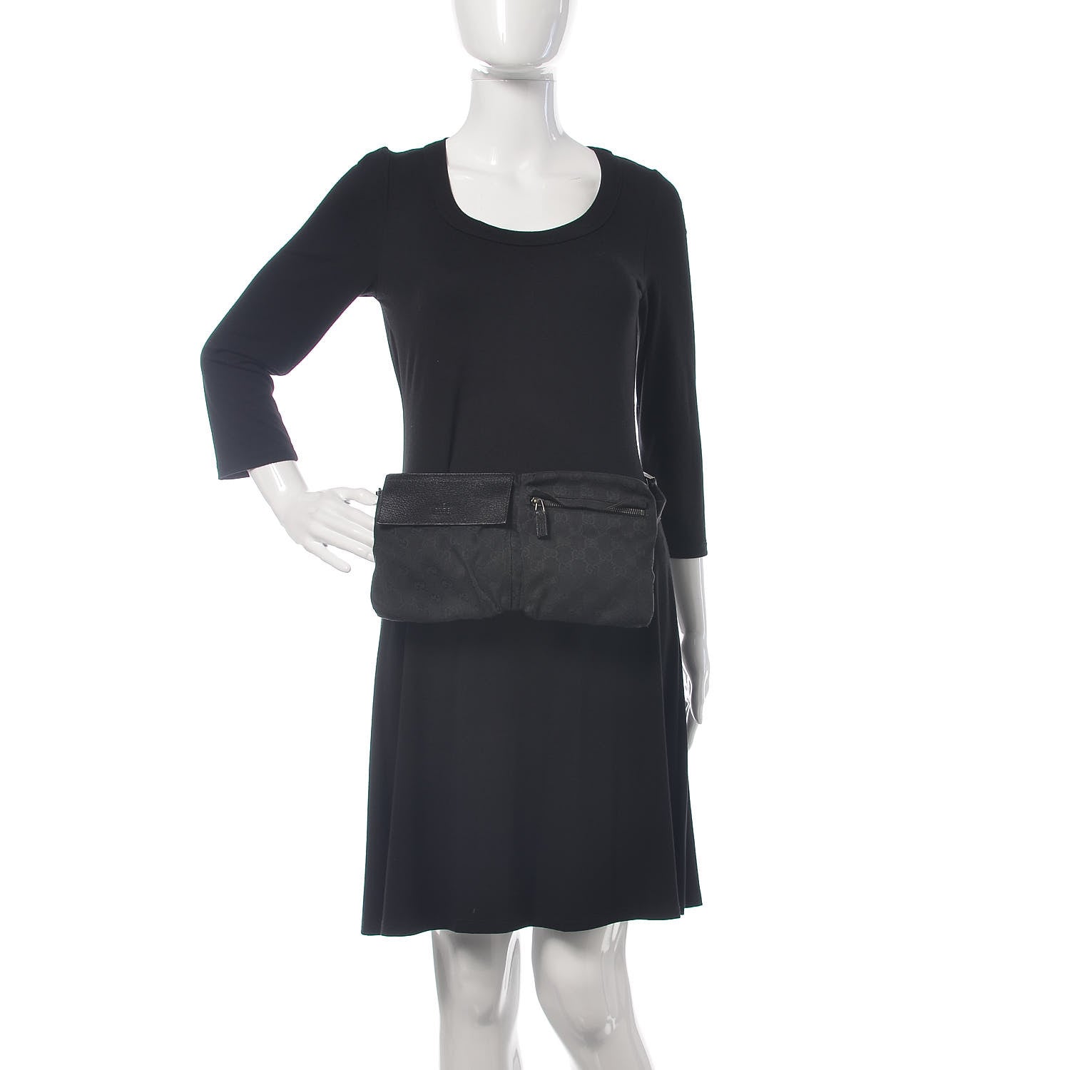 Gucci GG Monogram Double Pocket Belt Bag Black 2 of 12