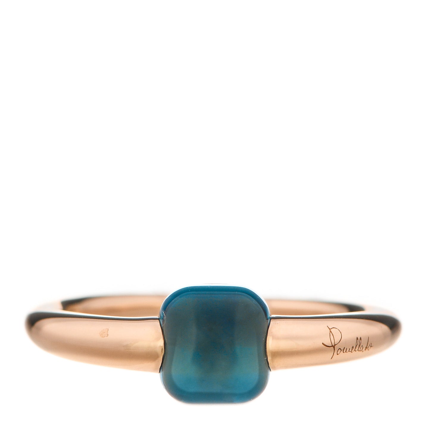 18K Rose Gold London Blue Topaz M'Ama Non M'Ama Ring 50 5.5