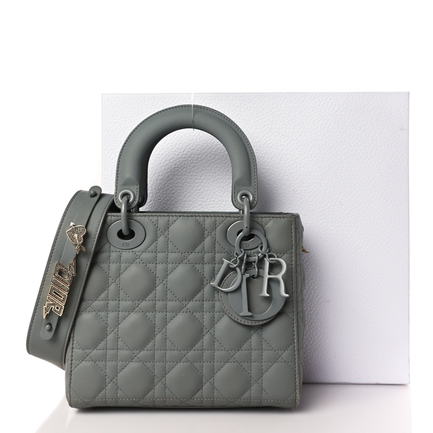 Lambskin Cannage Small My ABCDior Lady Dior Grey