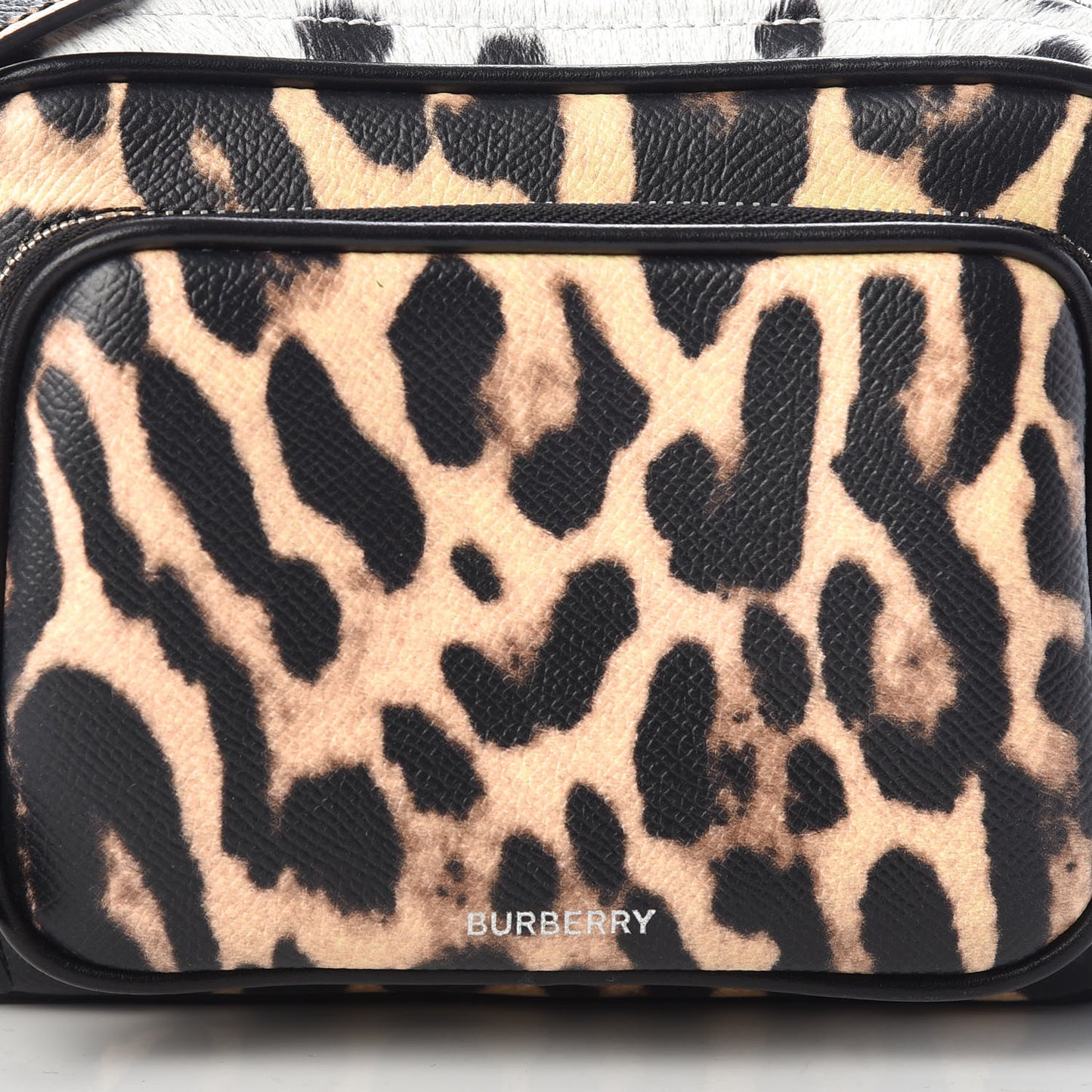 Calfskin Leopard Print Small Camera Bag Honey Black