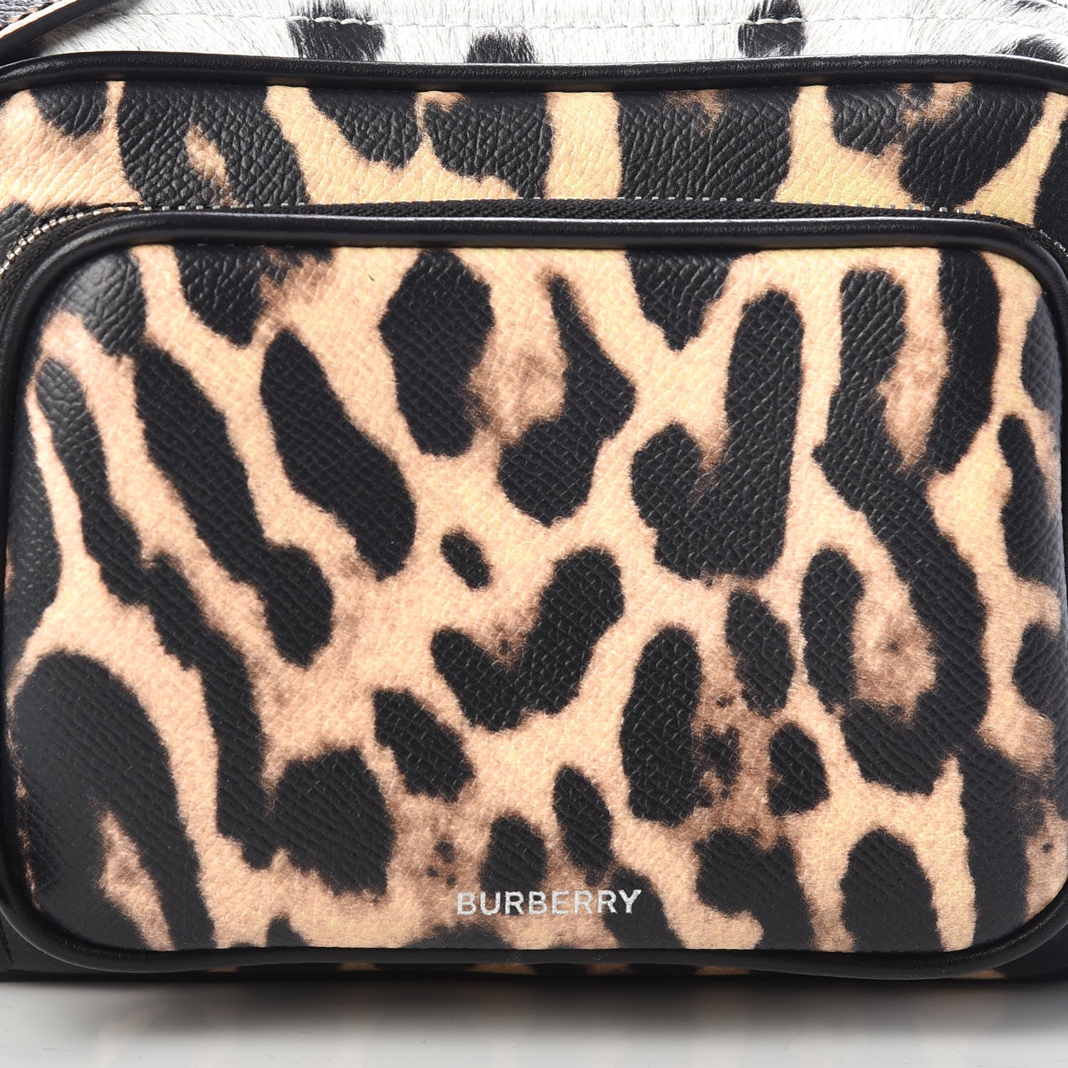 Burberry Calfskin Leopard Print Small Camera Bag Honey Black 7 of 9