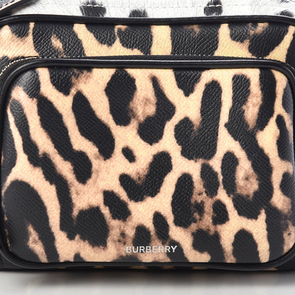 Burberry Calfskin Leopard Print Small Camera Bag Honey Black 7 of 9