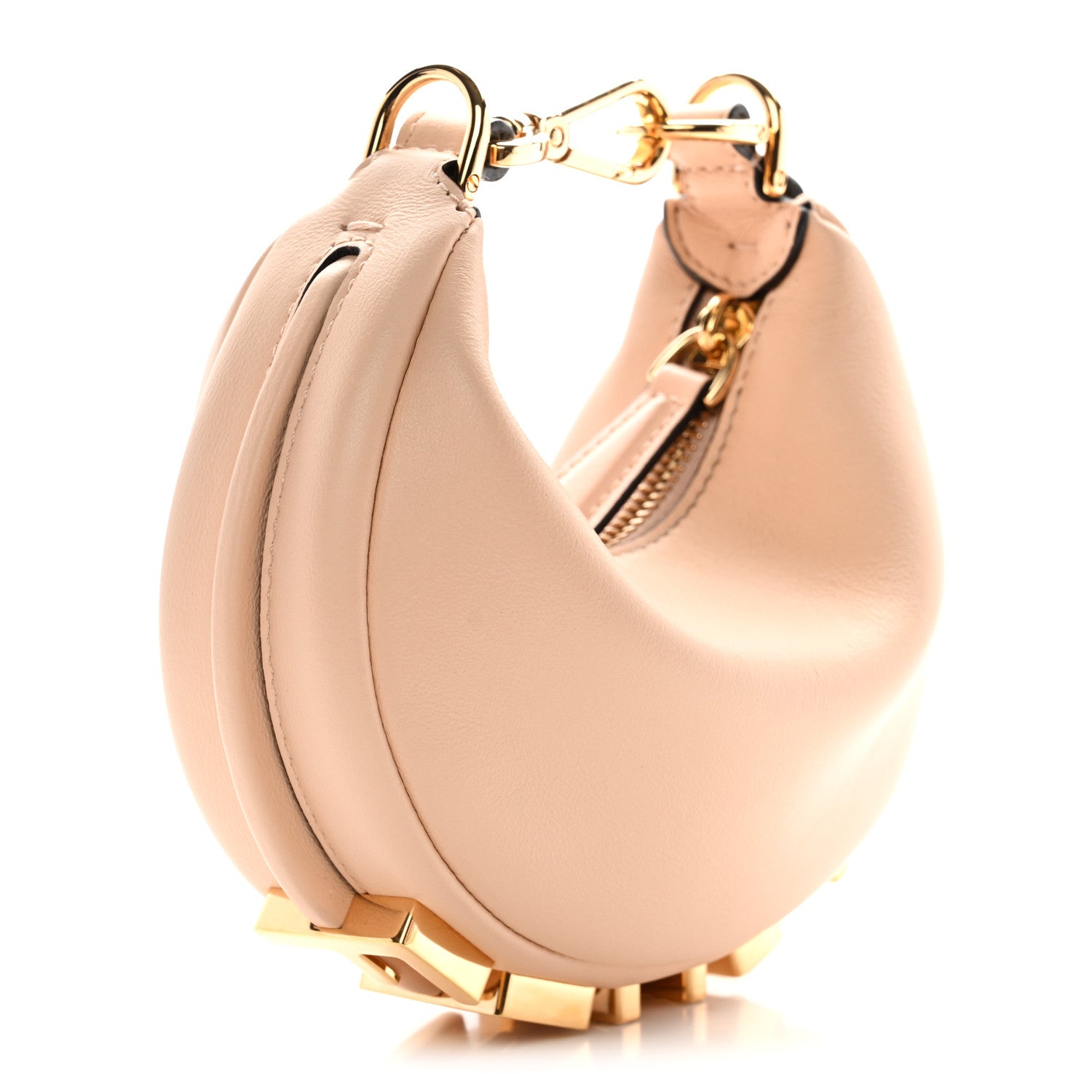 Fendi Vitello Grace Matte Nano Fendigraphy Hobo Charm Light Rose 3 of 10