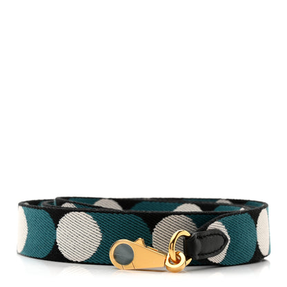 Hermes Toile Swift 25mm Sangle Flipperball Shoulder Strap Black Vert Bosphore 1 of 4
